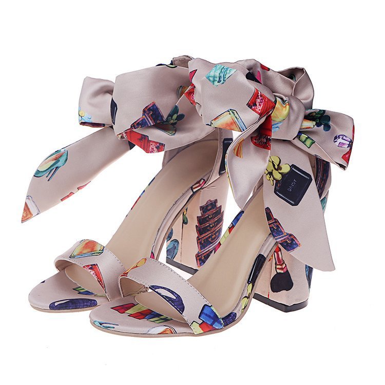 Print exchange strappy sandals