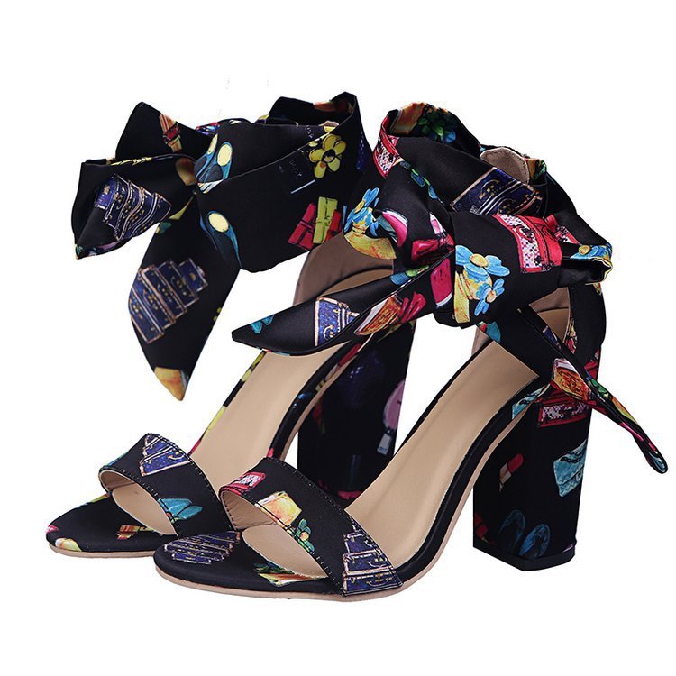 Print exchange strappy sandals