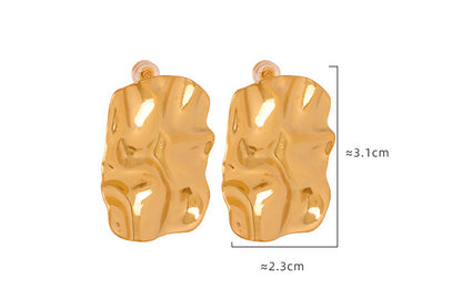 Square Pleated Earrings Jewelry Women